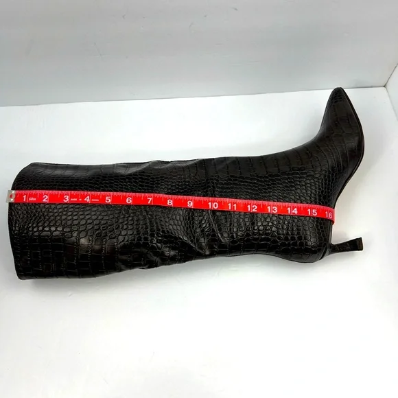 STEVE MADDEN LAVAN WOMEN’S BOOTS BROWN CROCODILE PRINT, UPPER LEATHER, SIZE 8.5 - Picture 12 of 16